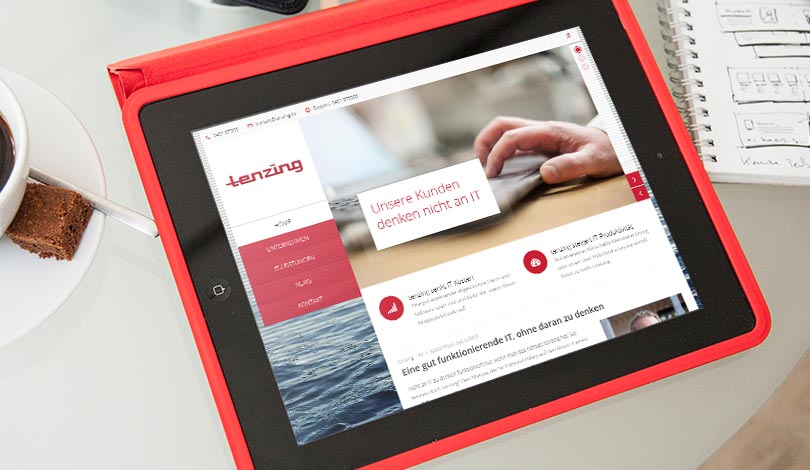 iPad mit neuer Webseite